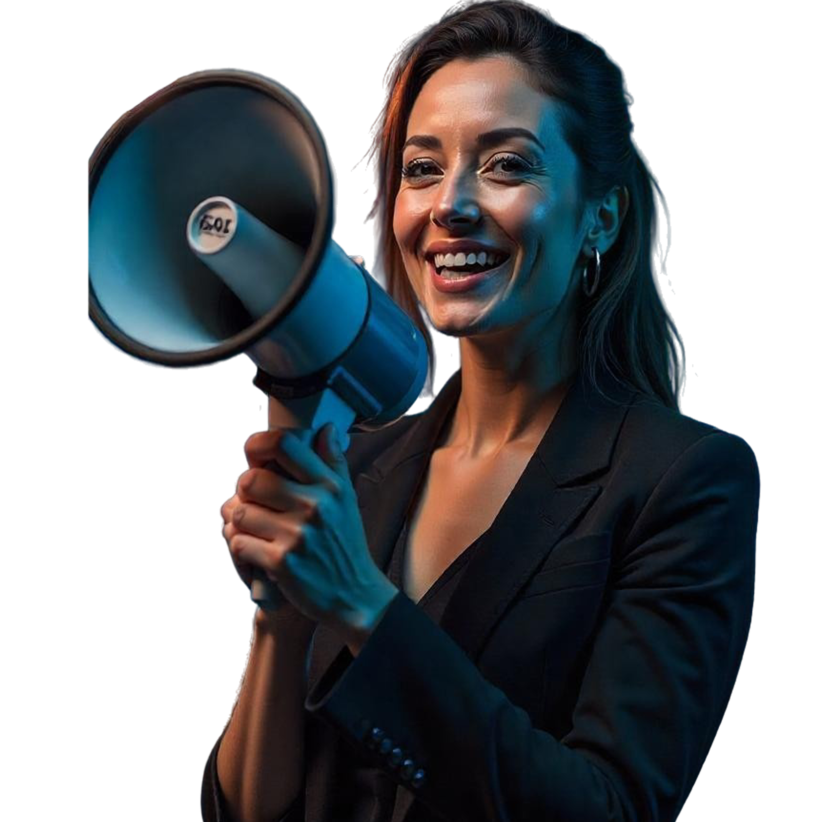 Professional woman with microphone
