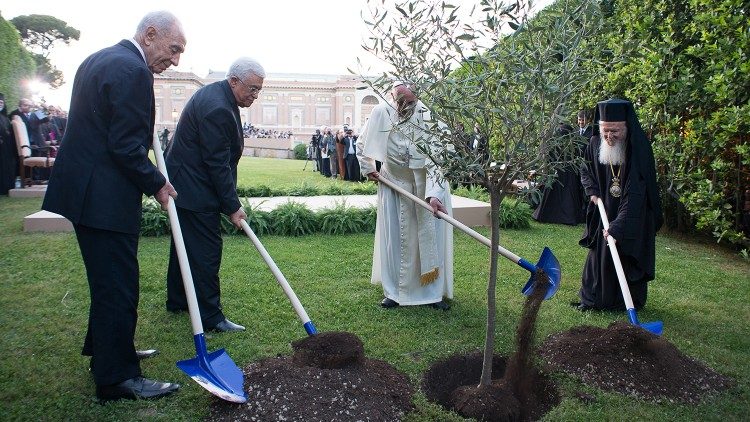 الأرض المقدسة، البابا يحيي ذكرى لقاء السلام مع بيريز وعباس في ٨ حزيران يونيو